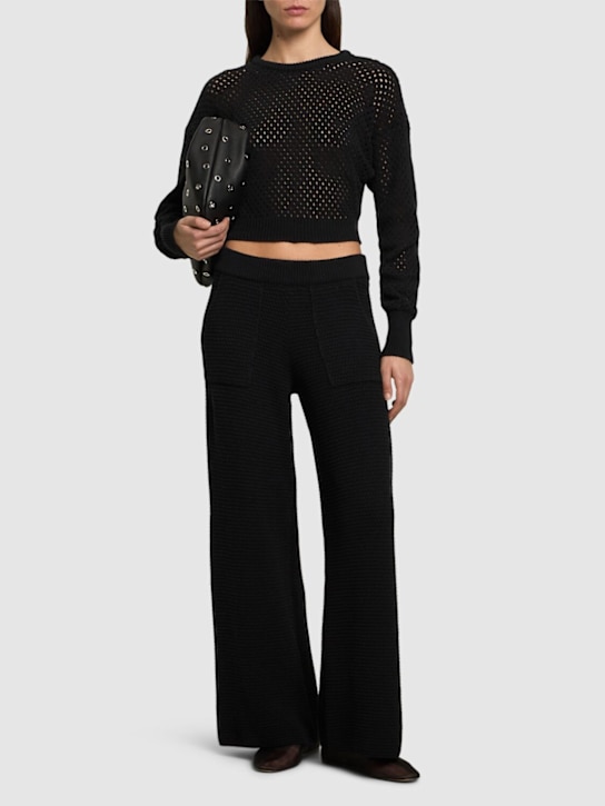 Andreadamo - Pantalon ample en maille de coton mélangé