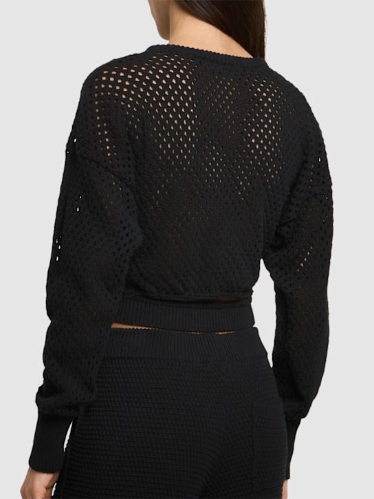 Andreadamo: Pull-over court en maille de coton mélangé