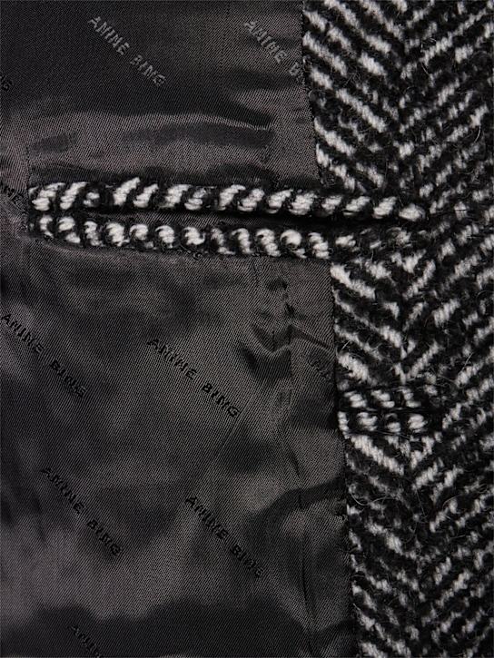 ANINE BING: Quinn wool blend herringbone tweed coat