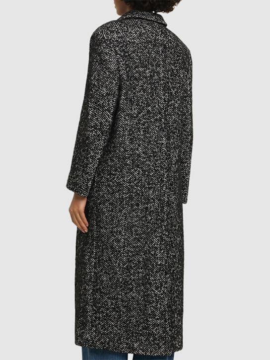 ANINE BING: Quinn wool blend herringbone tweed coat
