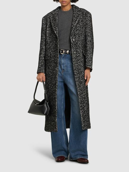 ANINE BING - Quinn wool blend herringbone tweed coat