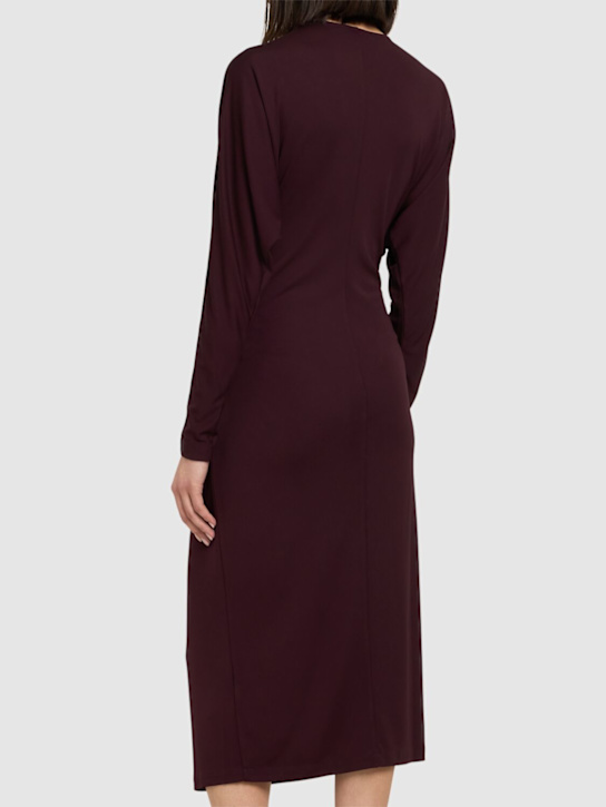 ANINE BING: Robe midi en viscose drapée Mathilde