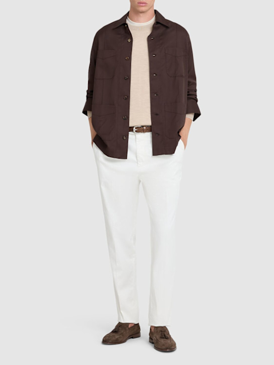 Brunello Cucinelli - Hose aus Stretch-Baumwollgarbadine