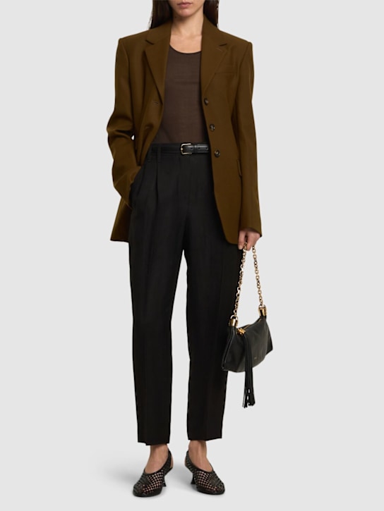 Brunello Cucinelli: Pantalon court en sergé de lin mélangé fluide