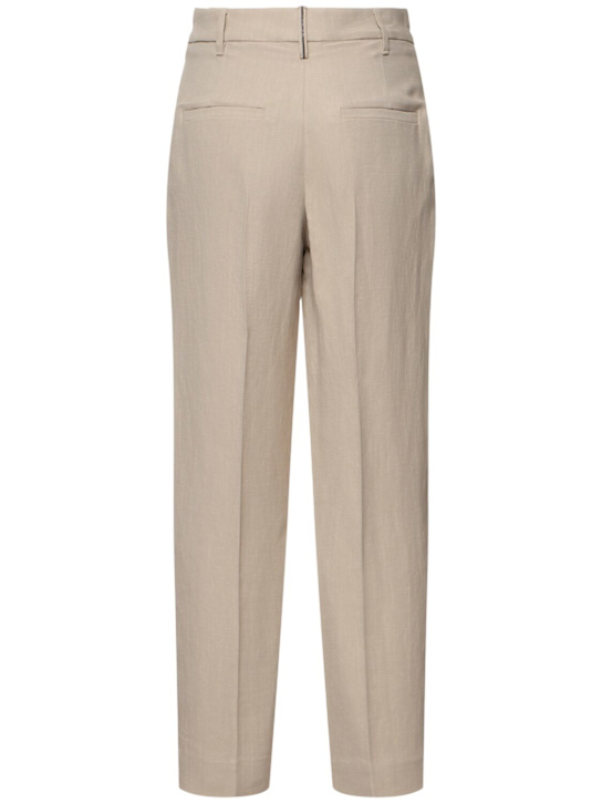 Brunello Cucinelli: Fluid linen blend twill cropped pants