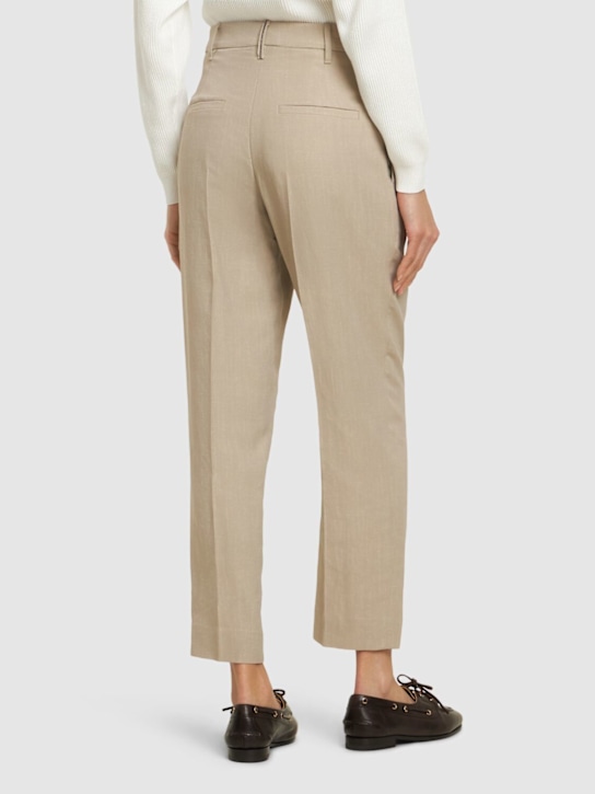 Brunello Cucinelli: Fluid linen blend twill cropped pants