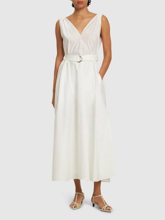 Brunello Cucinelli: Kleid aus Popeline mit Gürtel