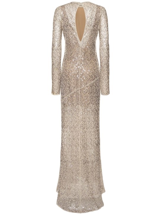Brunello Cucinelli: Vestido con lentejuelas espalda descubierta