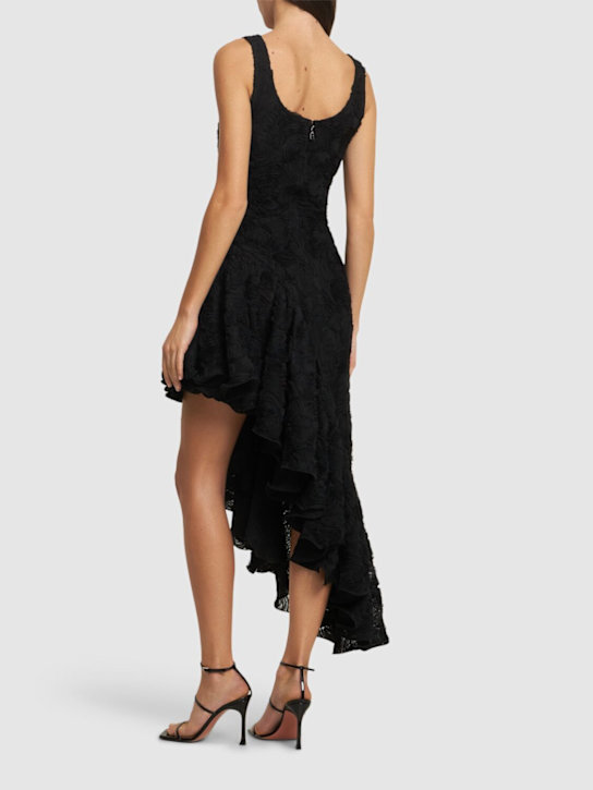 Rotate: Robe en mesh fleuri à volants Tanmieka