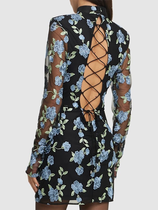 Rotate: Robe courte en mesh brodé Gabriella