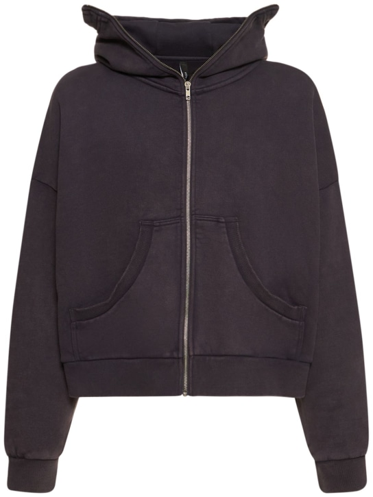 Entire Studios: Felpa in cotone washed con zip e cappuccio