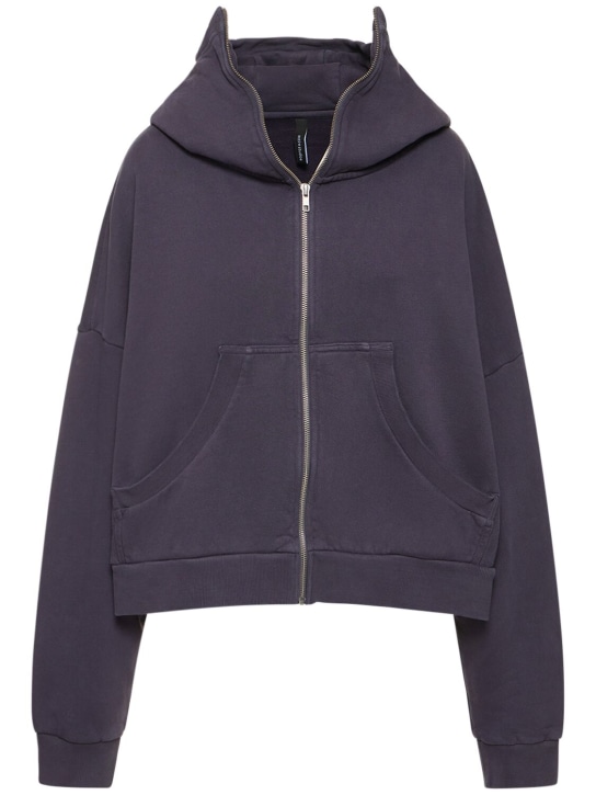Entire Studios: Felpa in cotone washed con zip e cappuccio