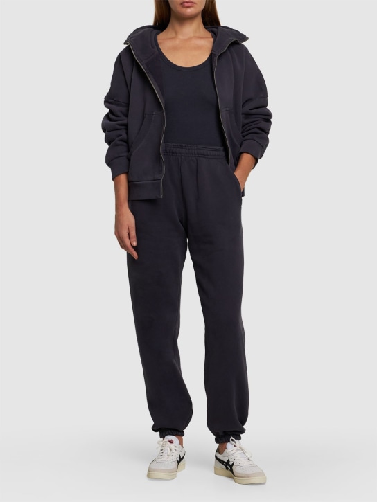 Entire Studios: Felpa in cotone washed con zip e cappuccio