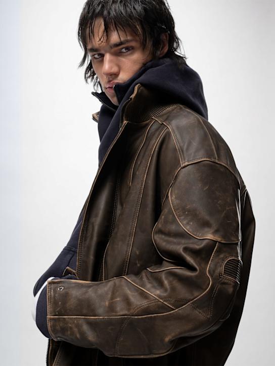 Entire Studios: Felpa in cotone washed con zip e cappuccio