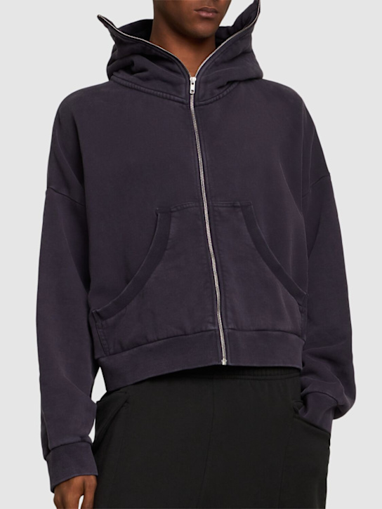 Entire Studios: Felpa in cotone washed con zip e cappuccio
