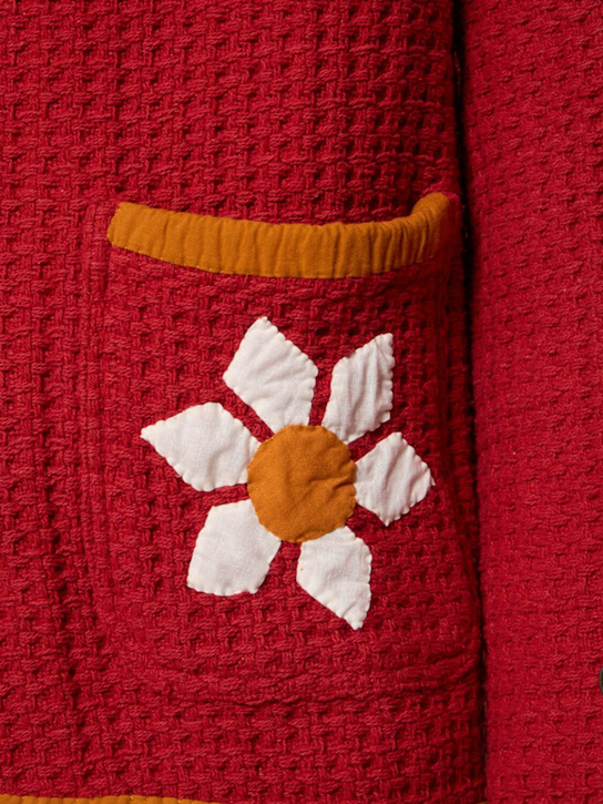 Harago: Floral appliqué cotton jacket