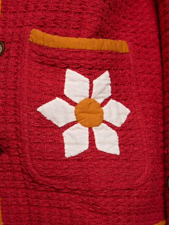 Harago: Floral appliqué cotton jacket