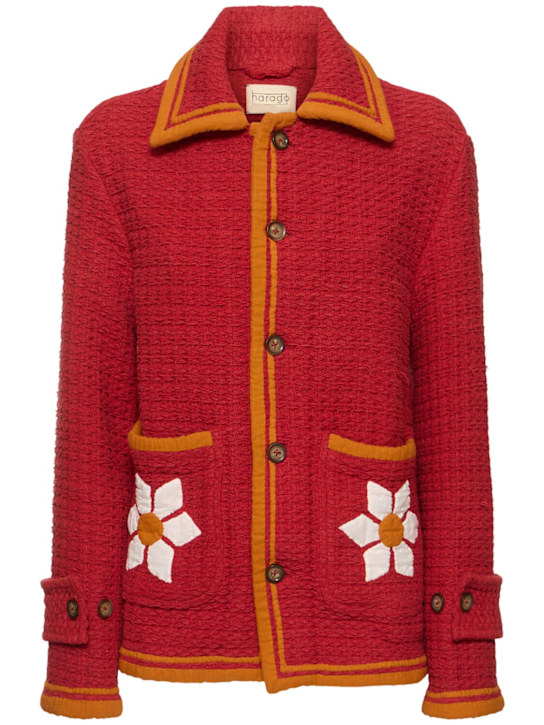 Harago: Floral appliqué cotton jacket