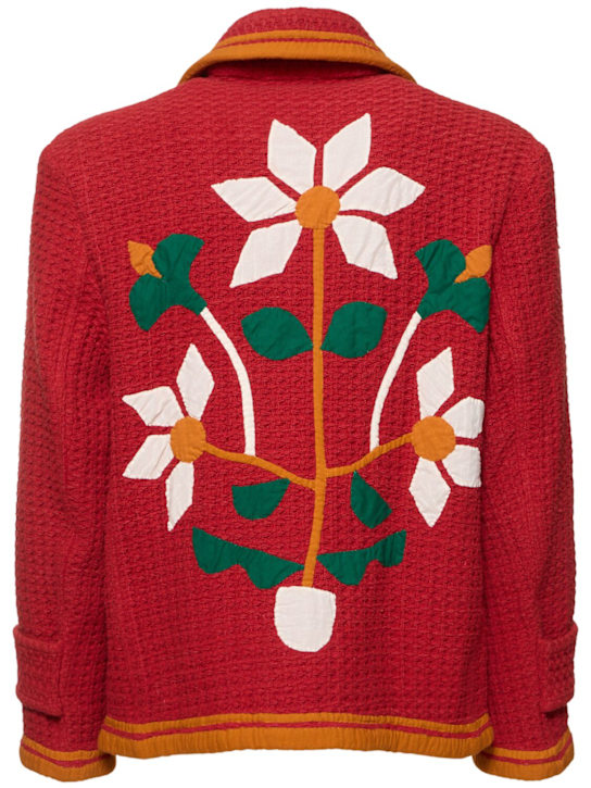 Harago: Floral appliqué cotton jacket