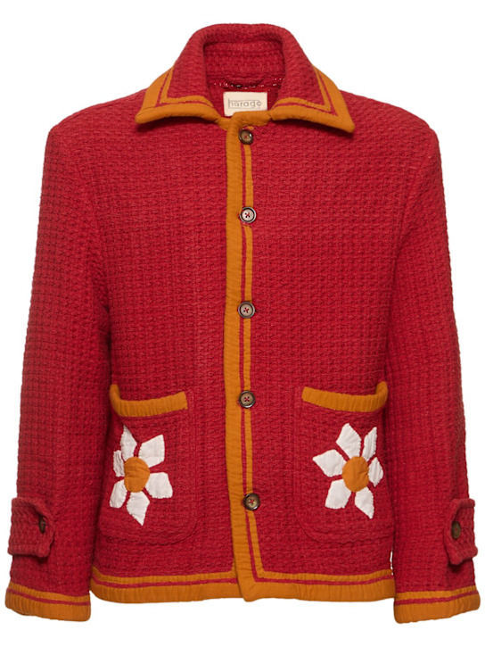 Harago: Floral appliqué cotton jacket