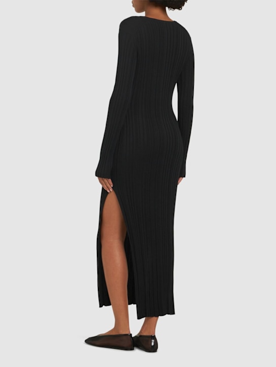 Loulou De Saison: Eldara silk blend rib long dress