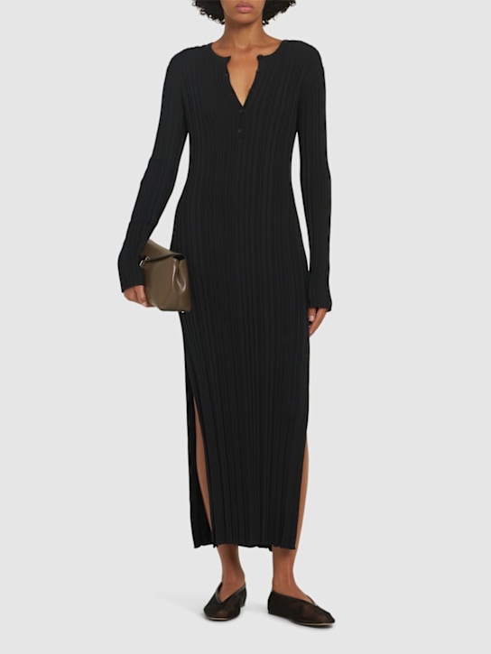 Loulou De Saison: Eldara silk blend rib long dress