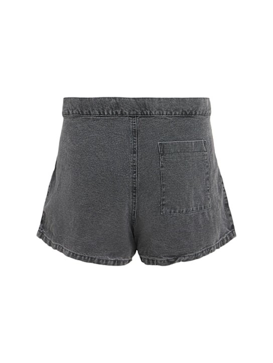 Our Legacy: Shorts aus Baumwolle und Leinen „Oyster“