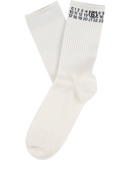 MM6 Maison Margiela - Chaussettes en coton mélangé jacquard à logo