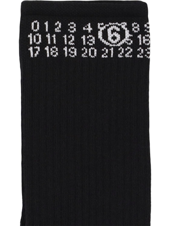 MM6 Maison Margiela - Chaussettes en coton mélangé jacquard à logo