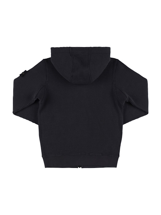 Stone Island Junior: Sweat à capuche zippé en coton