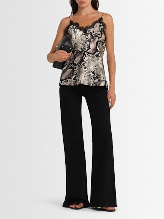 Roberto Cavalli - Caraco en satin de soie imprimé python