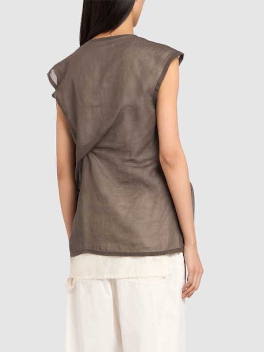 The Row: Inawa draped cotton organza top