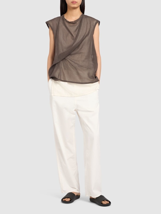 The Row - Top in organza di cotone drappeggiato Inawa