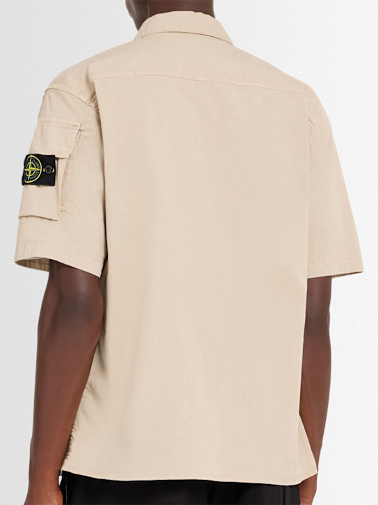 Stone Island: Stretch cotton twill shirt