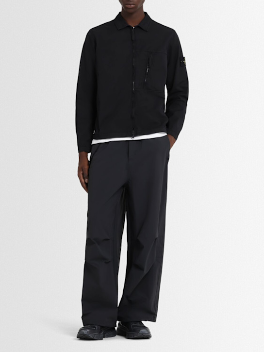 Stone Island - Chemise en sergé de coton stretch
