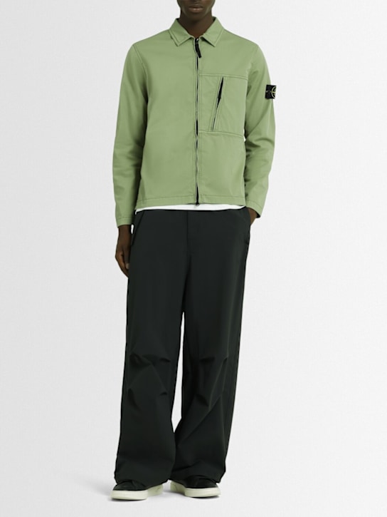 Stone Island - Chemise en sergé de coton stretch