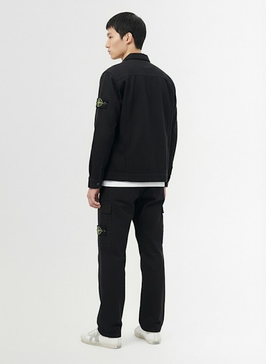 Stone Island: Camicia in cotone effetto vintage