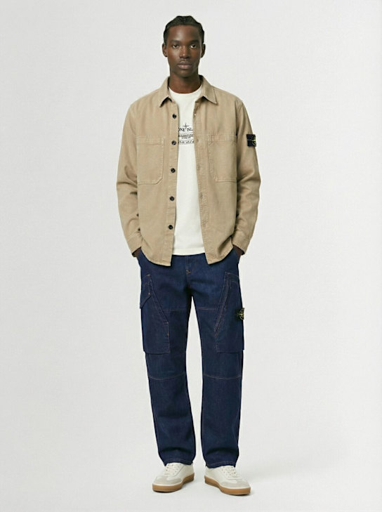 Stone Island - Chemise en coton effet vintage