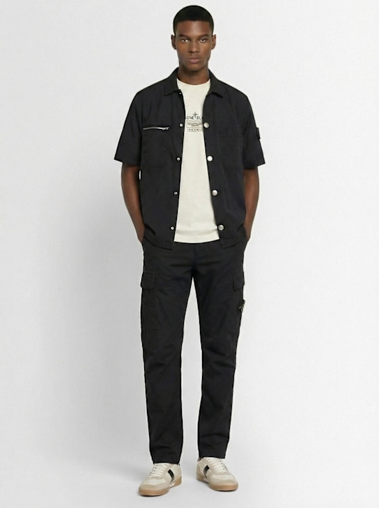 Stone Island: Stretch cotton twill shirt