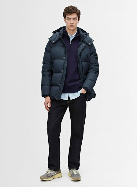 Stone Island: Piumino parka corto in nylon