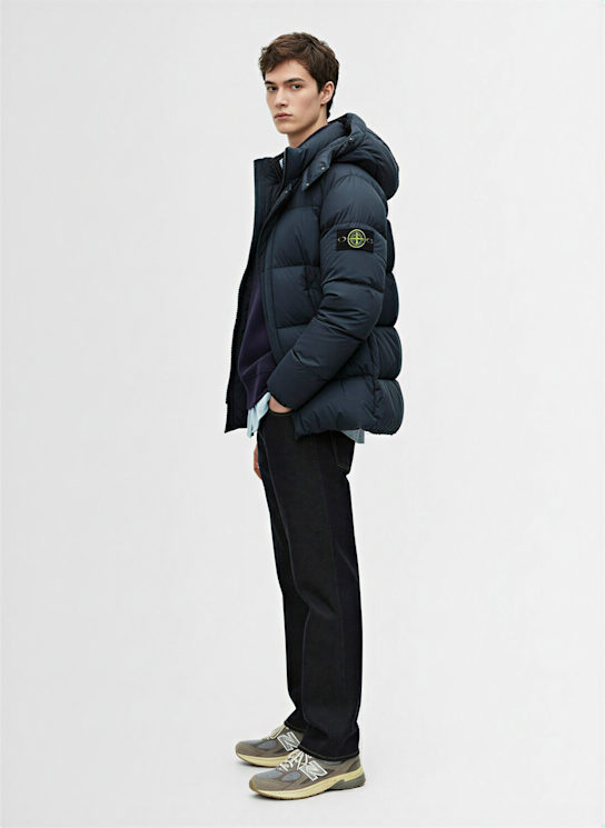 Stone Island: Piumino parka corto in nylon