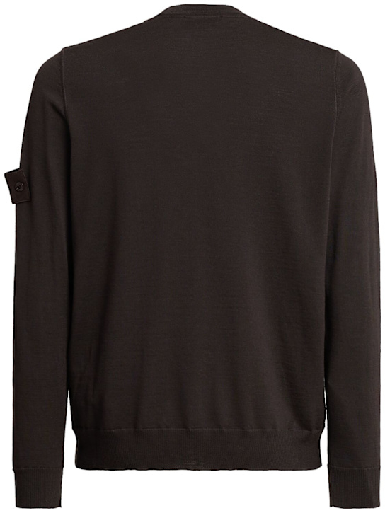 Stone Island: Pull col rond en laine légère