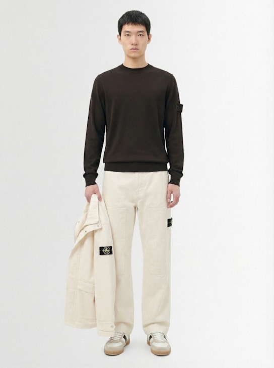 Stone Island - Pull col rond en laine légère
