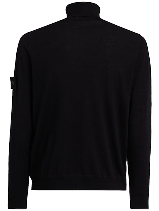 Stone Island: Pull-over en laine légère à col roulé