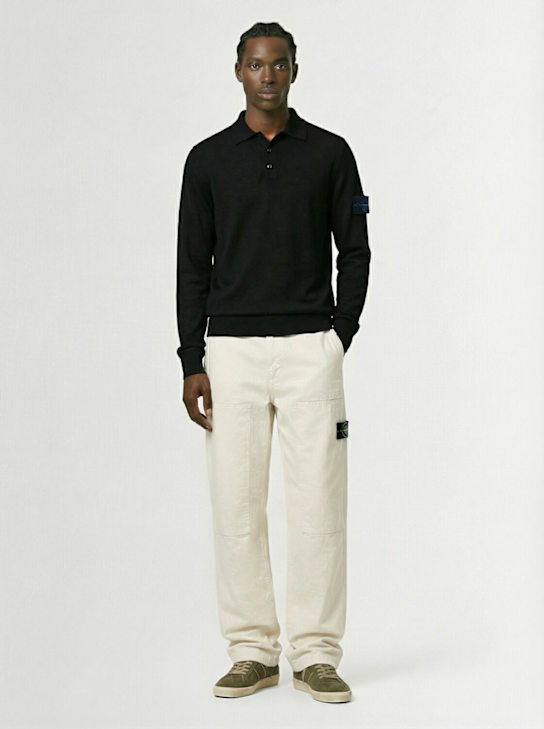 Stone Island: Polo en laine légère L/s