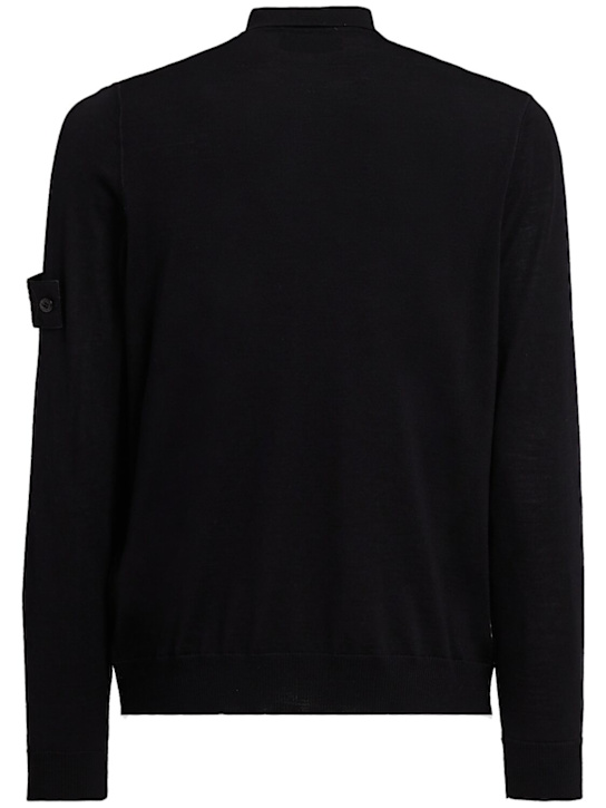 Stone Island: Leichte Wollpolohemd