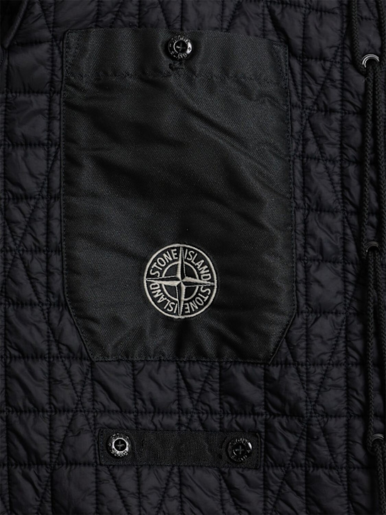 Stone Island: Popcorn stitch nylon hoodie