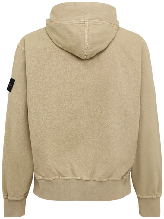 Stone Island: Vintage effect cotton sweatshirt hoodie