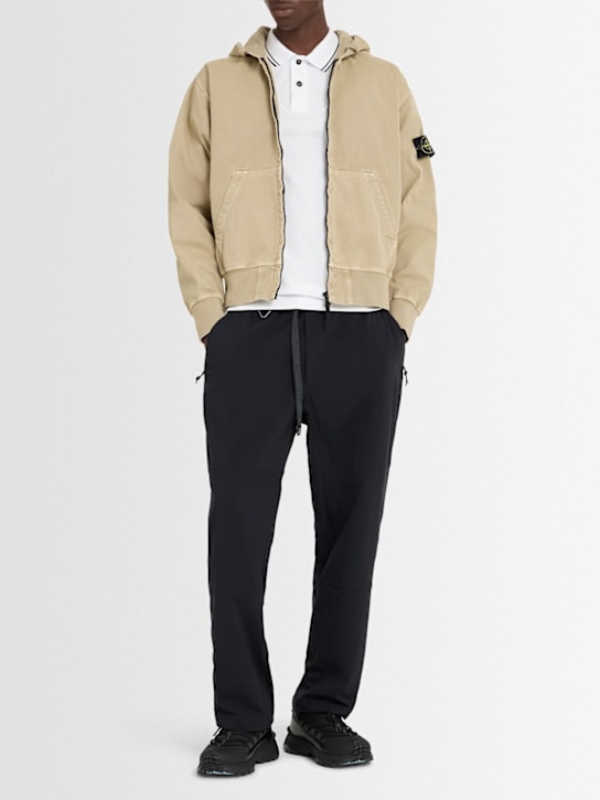 Stone Island - Vintage effect cotton sweatshirt hoodie