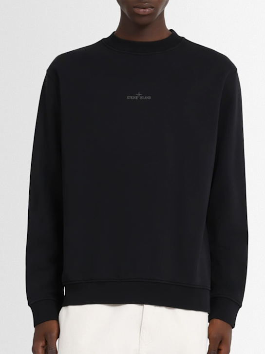 Stone Island: Printed cotton sweatshirt hoodie